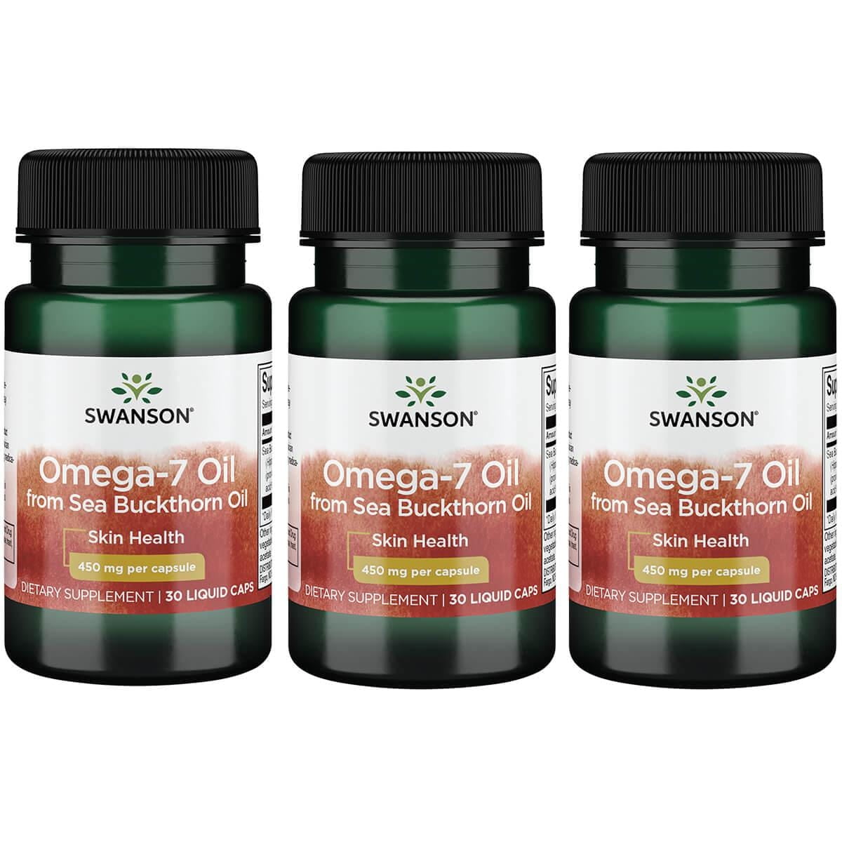 Swanson Omega7 Oil From Sea Buckthorn Oil 450 mg 30 Liq Caps 3 Pack