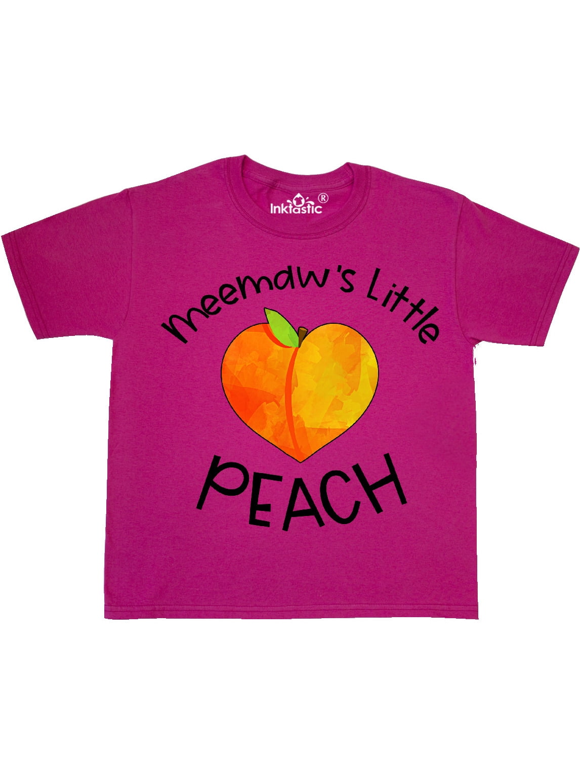 Meemaw's Little Peach Cute Peach Heart Youth T-Shirt - Walmart.com ...