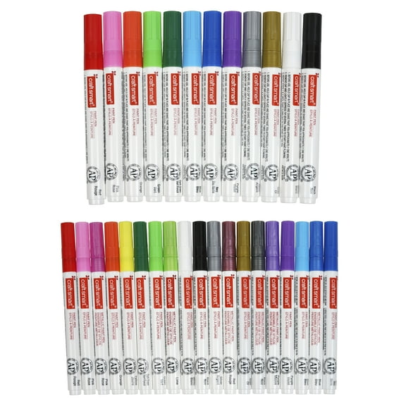 Medium & Broad Line Paint Pen Value Pack Set by Craft Smart 36ct
