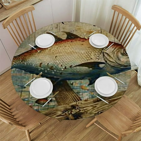 

SHERONV Faith Round Tablecloth Stain-Resistant Washable for Events 38 -42