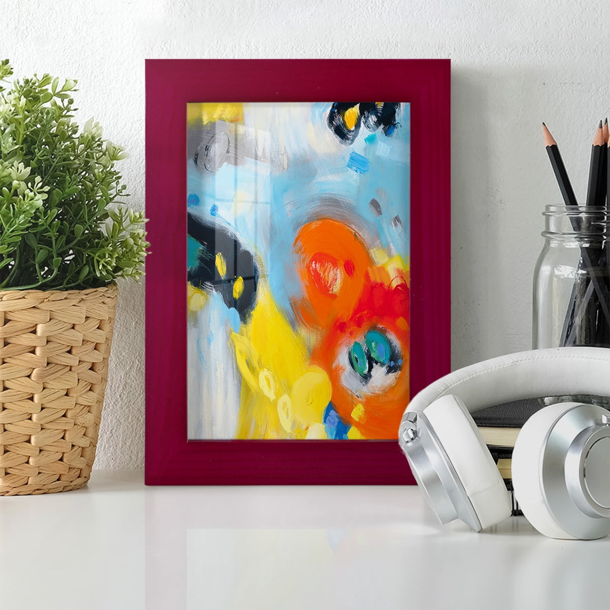 In the Loop II -Framed Print w/glass-Cherry Red