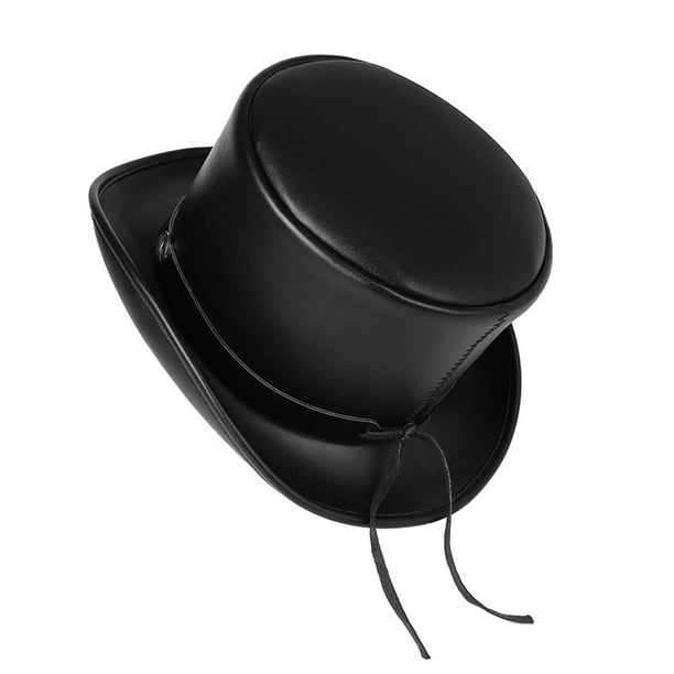 Sombrero De Copa Alto 6.3 Pulgadas Para Adultos | Fieltro Negro | Disfraz De Mago, Showman O Halloween | Circunferencia 56-58 Cm