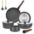 thumbnail image 1 of 16PCS Pots and Pans with Removable Handles, Customized Handle Adjustable, Stackable RV Cookware with Deluxe Large Size, Dishwasher & Oven Safe, Induction Cookware Set Non Stick, Granite Dark Gray, 1 of 8