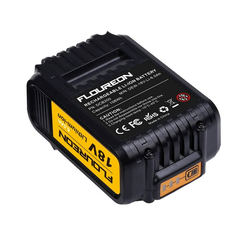 2x Cordless Tool Battery 20V 6Ah For DEWALT DCB200 DCB206 DCB181 DCB182 DCB184 Walmart