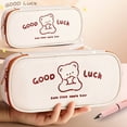 thumbnail image 4 of Large Capacity Pencil Case Pouch with Zipper, Portable Aesthetic Cute Big Capacity Pencil Cases Pen Office Travel Stationery Makeup Bag, Desk Organizer for College Adults Women Men (Apple Bear), 4 of 4