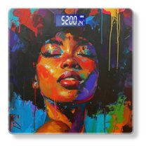 Bathroom Scale, Highly Accurate Digital Body Scale,Precisely Measures Weight up to 400 lbs-Beautiful Black Woman With Afro