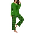 thumbnail image 5 of Tumotour Pajama Sets For Women 2 Piece Loungewear Long Sleeve Shirts And Pants Outfits Fall Sleepwear With Pockets, 5 of 7