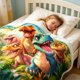 thumbnail image 4 of Cartoons Dinosaur Print Flannel Fleece Throw Blanket Soft Cozy Decorative Blanket For Home Bedroom Sofa, 4 of 6