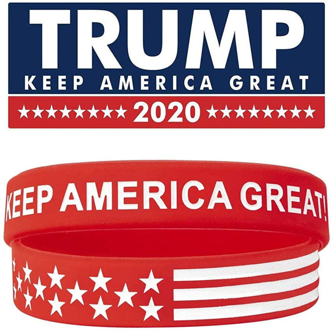 Trump 2020 President Silicone Bracelet Wristband Keep America Great Bracelet  