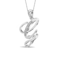 thumbnail image 5 of JewelersClub Accent White Diamond Initial Letter Pendant Necklace for Women | Customizable Sterling Silver G Alphabet Monogram Necklaces for Girls |Cursive Letters | Personalized Jewelry Gift for Her, 5 of 5