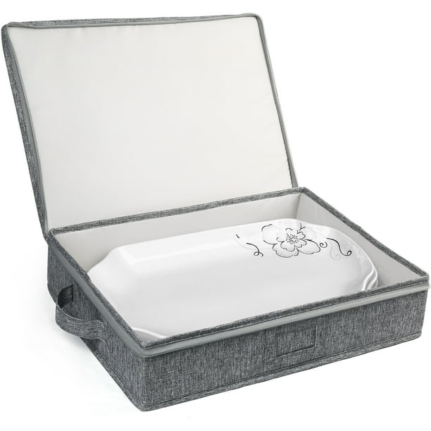 LotFancy Platter Storage Case, China Storage Container, 17x13x3.5 in