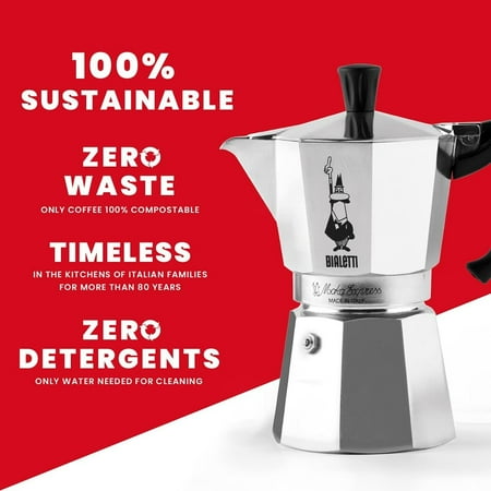Bialetti (ビアレッティ) モカエキスプレス 6カップ用 直火式 ( コーヒーメーカー エスプレッソメーカー マキネッタ )