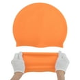 thumbnail image 5 of Gorros de natación de silicona impermeables únicos 1 Pc Naranja, 5 of 5