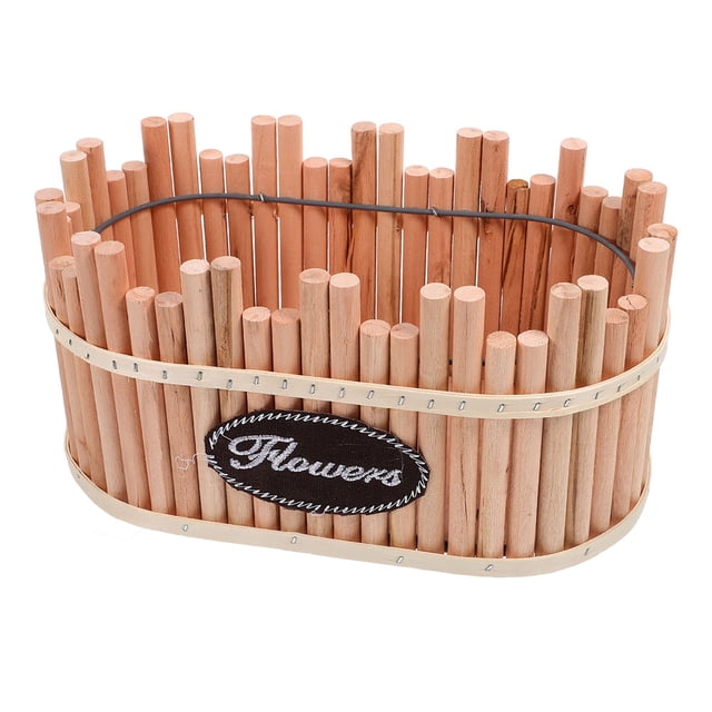 OUNONA Jardinière en Bois Pot de Fleurs Beige Rustique pour Patios Extérieurs Lot de 1
