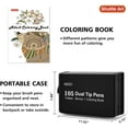 thumbnail image 3 of Dual Tip Brush Pens Art Markers, Shuttle Art 105 Colors Fine and Brush Dual Tip Markers Set in Portable Case with 1 Coloring Book for Adult Artist Coloring, 3 of 8