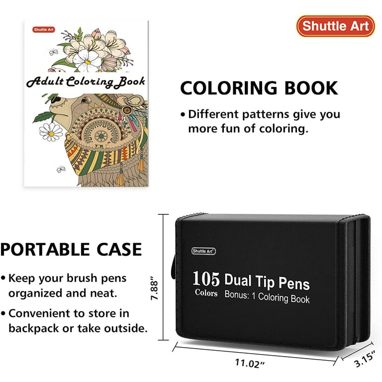 Dual Tip Brush & Fine Tip Art Marker - Set of 50 Pastel Colors — Shuttle Art