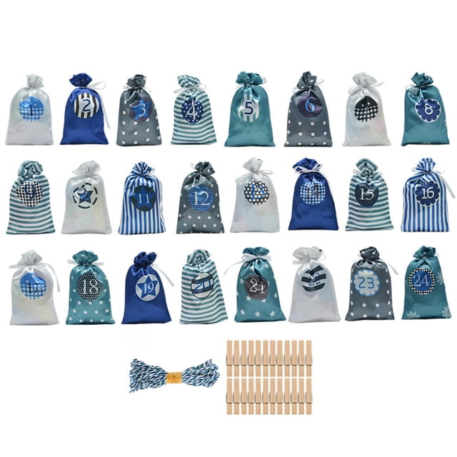 Bolsas de Calendario de Adviento de Navidad Macarena 24 Bolsas colgantes decoración de pared