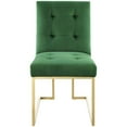 thumbnail image 4 of Modway Privy 18.5" Stainless Steel Velvet Dining Chair in Gold/Emerald, 4 of 7