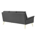 thumbnail image 5 of Modway Chesapeake Modern Performance Velvet Sofa in Gold and Gray, 5 of 8