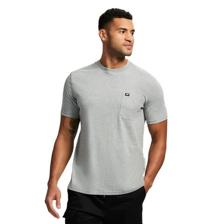 Men's Caterpillar Short Sleeve CAT Logo Pocket Tee Color: Heather Grey Size: XXL