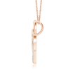 thumbnail image 2 of ANGARA Natural Diamond Heart Pendant in 14K Rose Gold for Women (Size-1.5mm| Color-I-J| Clarity-I1-I2) | April Birthstone, Anniversary, Jewelry Gift for Women | Natural Diamond Necklace, 2 of 8