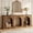 Brown, variant on Finmind 70.8" Farmhouse Arched Console Table, Long Entryway Sofa Table with Open Storage Nooks, Brown