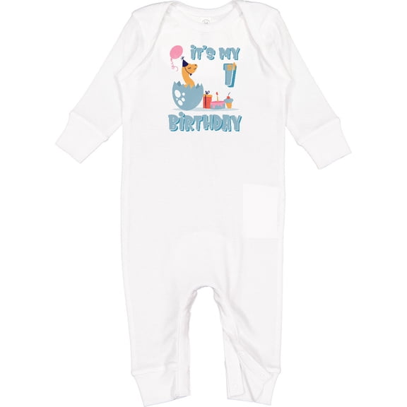 Inktastic Hatching Dinosaur 1st Birthday Baby Romper Coveralls