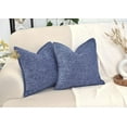 thumbnail image 5 of Pack of 2 Navy Blue 16x16 inches Textured Chenille Throw Pillow Covers, Solid Cushion Cases For Sofa, Accent Chair, Couch, Modern Pillow cases, 5 of 8