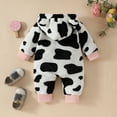 Boys Girls Long Sleeve Dairy Cow Hooded Romper Jumpsuit Baby Girl