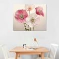 thumbnail image 2 of PRATYUS Fall Decor Pink Flowers Canvas Print Canvas Wall Art Picture 20x16in for Living Room Bedroom 20x16in, 2 of 3