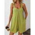 thumbnail image 5 of PULLIMORE Women’s Sleeveless Romper - Soft & Breathable, 4 Pockets, Loose Fit Shorts (M, Green), 5 of 6