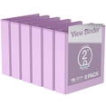 thumbnail image 1 of Davis Group Economy 3-Ring View Binders, 2" Round Rings, 475 Capacity, Lavender, Pack of 6, 1 of 4