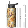 thumbnail image 3 of Cute Halloween Tumbler 18oz with Lid and Straw – Double Wall Stainless Steel Insulated Mug – Pumpkin Ghost Witch Design – Fall Holiday Gift for Women Men, 3 of 6