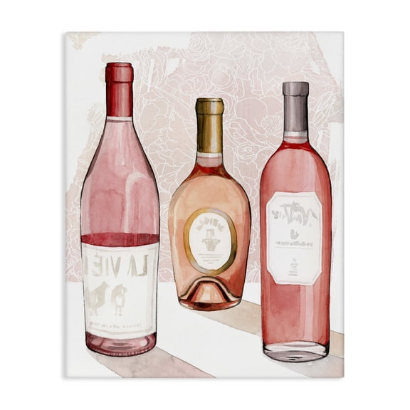 Stupell Industries Art Deco Paris Drinks Pink Red Watercolor Canvas Art, 16 x 20, by Grace Popp