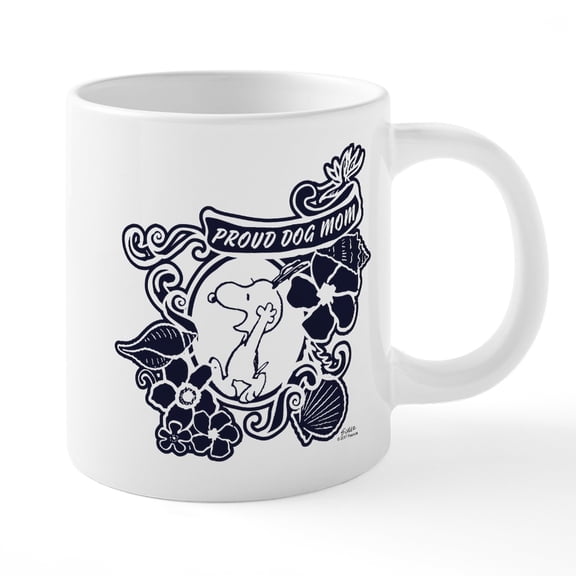 CafePress - Snoopy Proud Dog Mom - 20 Oz White Ceramic Mega Mug