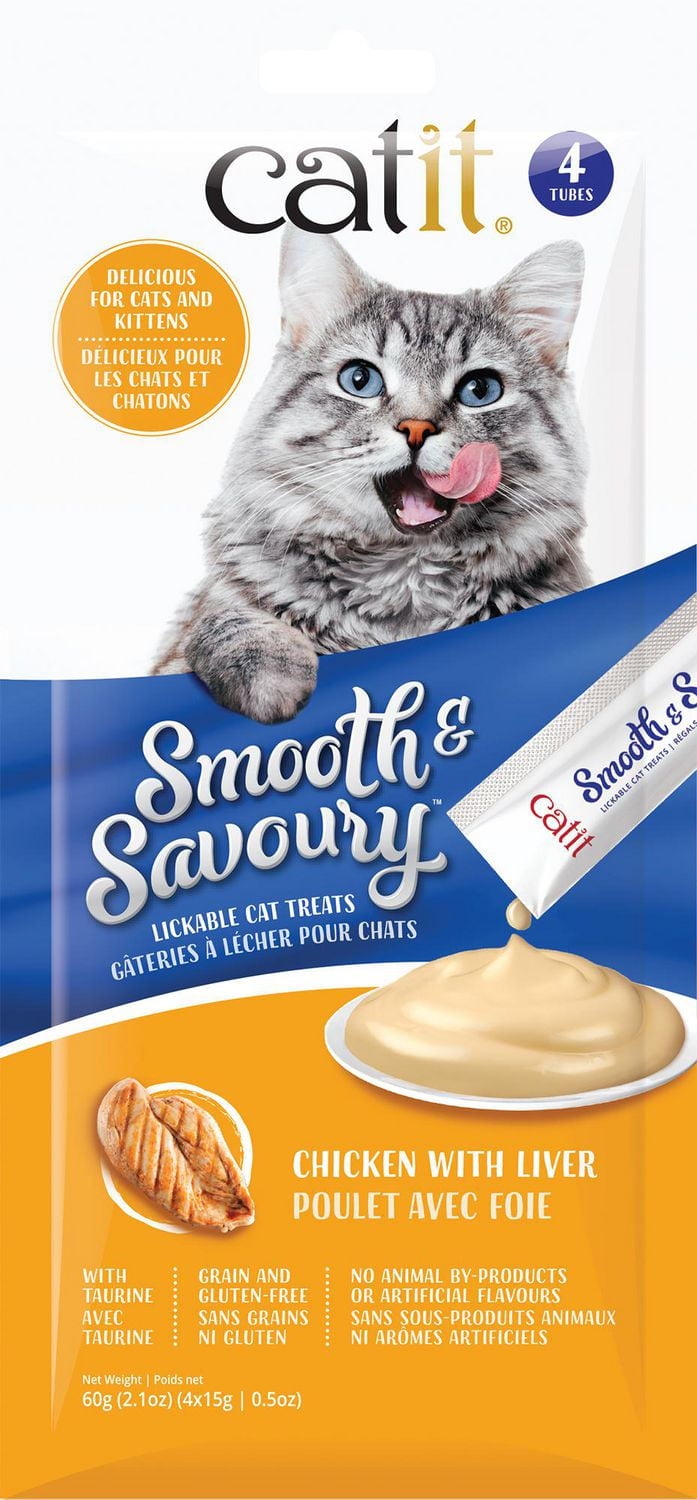 Catit Smooth & Savoury, Chicken with Liver, 4pk, 4x 15g