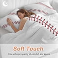 thumbnail image 4 of 3 Piece Baseball Duvet Cover Set California King, Microfiber Comforter/Quilt Cover with Corner Ties and 2 Pillowcases, Modern Minimalist Red Lines All Season Soft Bedding with Zipper Closure, 4 of 8