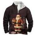 thumbnail image 1 of Sudadera sin capucha para hombre, informal, a la moda, con cuello alto, estampado, con cremallera, jersey de manga larga, blusa de poliéster para hombre, 1 of 3