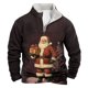 thumbnail image 1 of Sudadera sin capucha para hombre, informal, a la moda, con cuello alto, estampado, con cremallera, jersey de manga larga, blusa de poliéster para hombre, 1 of 3