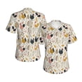 thumbnail image 5 of Wukai Cartoon Chickens Classic V-Neck T-Shirt for Women: Comfortable, Stylish, and Versatile Wardrobe Essential-Small, 5 of 7