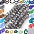 thumbnail image 2 of U8MO 68pcs Glass Faceted Rondelle Beads Pearl Luster Plated Mini Loose Spacer 8x6mm-Beige, 2 of 2
