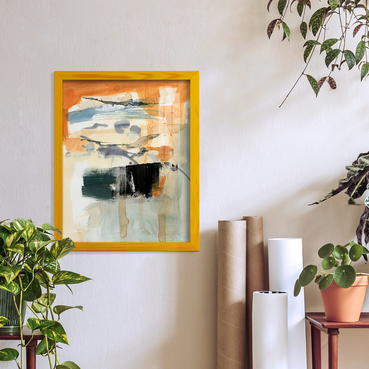 Seria I - Framed Print w/glass - Sunflower Yellow