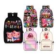 thumbnail image 2 of Roblox Piggy mochila versión coreana de dibujos animados, gran capacidad, estudiantes de escuela primaria y secundaria, moda, impresión completa, 2 of 4