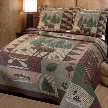Greenland Home Moose Lodge Quilted, King Size Lodge Bedding Sets