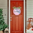 thumbnail image 7 of Welcome Sign with Wreath for Front Door, Rustic Round Hanging Welcome Sign, Wall Housewarming Gift for Home 11.8in, Pink Summmer Home Decor, 7 of 7
