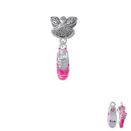 3-D Hot Pink Running Shoe - Guardian Angel Charm Bead