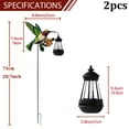 thumbnail image 6 of 2Pcs Spring & Summer Solar Outdoor Garden Lights, Hummingbird Animal Statue & Hanging Lantern, IP65 Waterproof, Perfect for Yard, Patio & Party Decor, 6 of 7