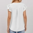 thumbnail image 4 of LINGLANG Womens White Blouse V Neck Ruffle Sleeve Flowy Shirts Dressy Casual Cute Summer Tops Business Work Tops, 4 of 7