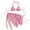 Pink#, variant on Fmbrln Womens 3 Piece Swimsuits Sexy Solid Color swim Sets Halter Back Tie Bathing Suit