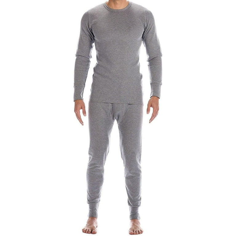 6 Pack of 2pc Thermal Sets for Men, Base Layer Long Johns Underwear, Top &  Bottom, Cotton, Solid Colors (XX-large, Charcoal Gray)